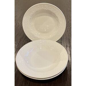 Tabletops Unlimited Battenburg Lace Rimmed Soup‎ Bowl Bowls 9 Inch Set Of 3